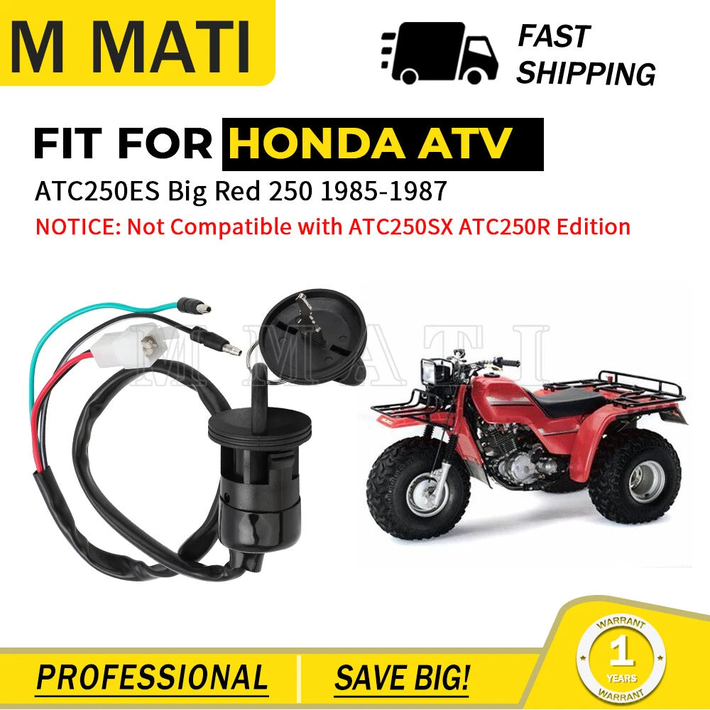 Ignition Key Switch for Honda ATC Big Red 250 (1985–1987) ATC250 A