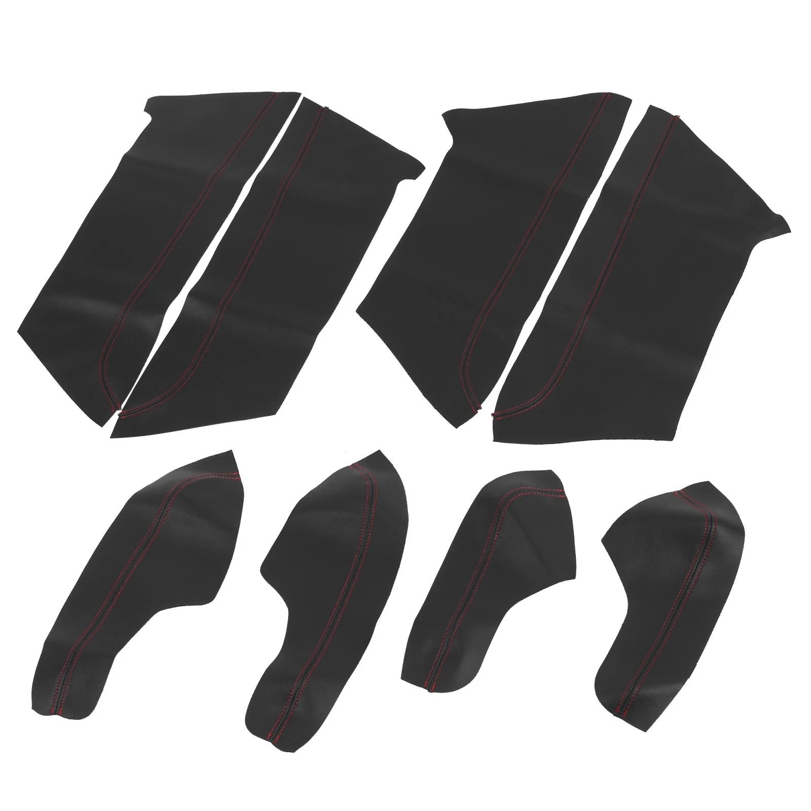 8Pcs Door Panel Armrest Cover for Honda Civic (2016–2020) Black Red Line