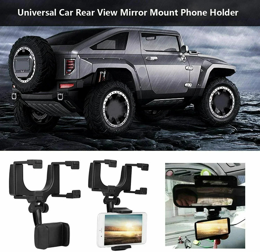 360�� Rotation Rear View Mirror Smartphone Holder for Car