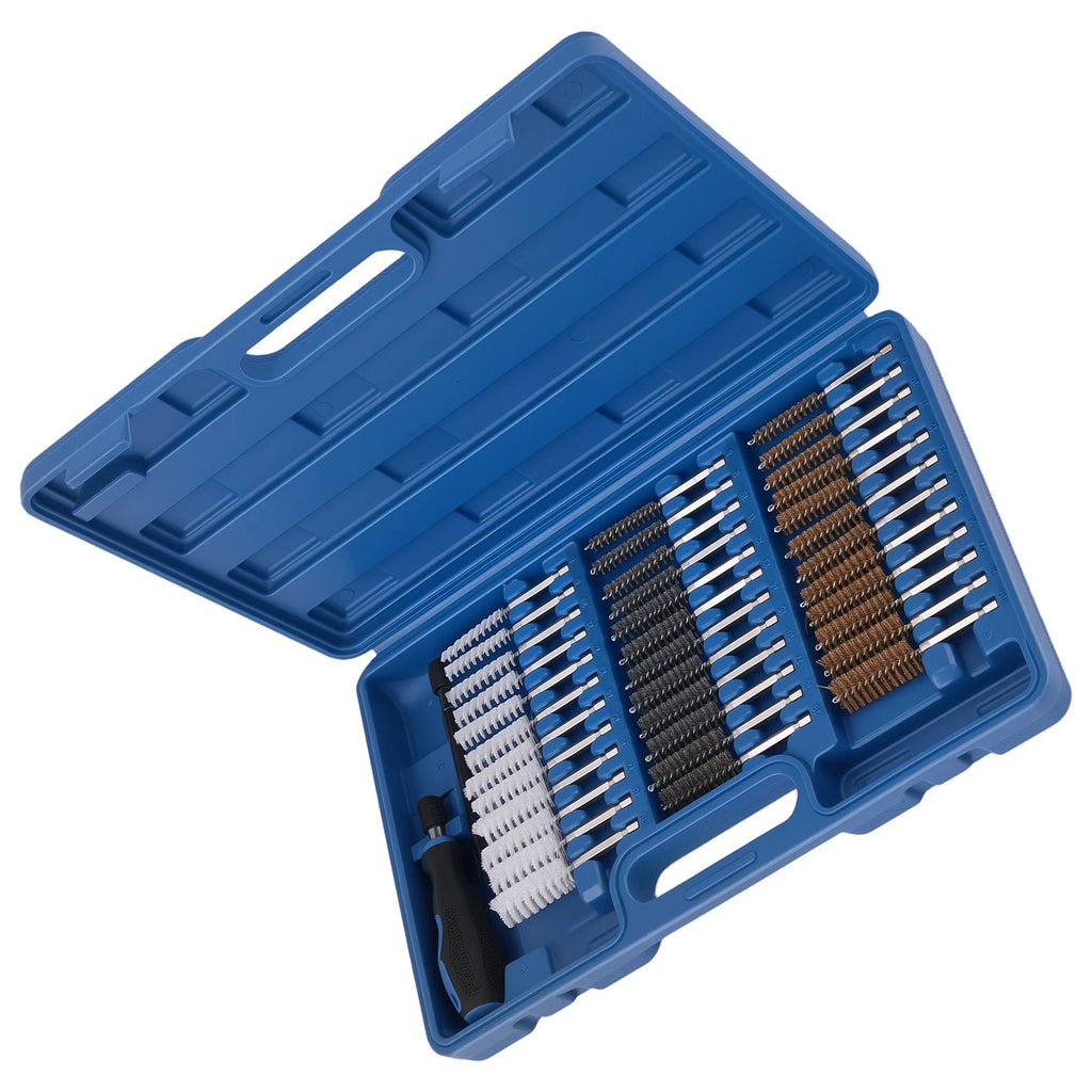 Wire Brush Set for Drill for Brass Steel Nylon (1/4" Hex Shank, 8–19mm)
