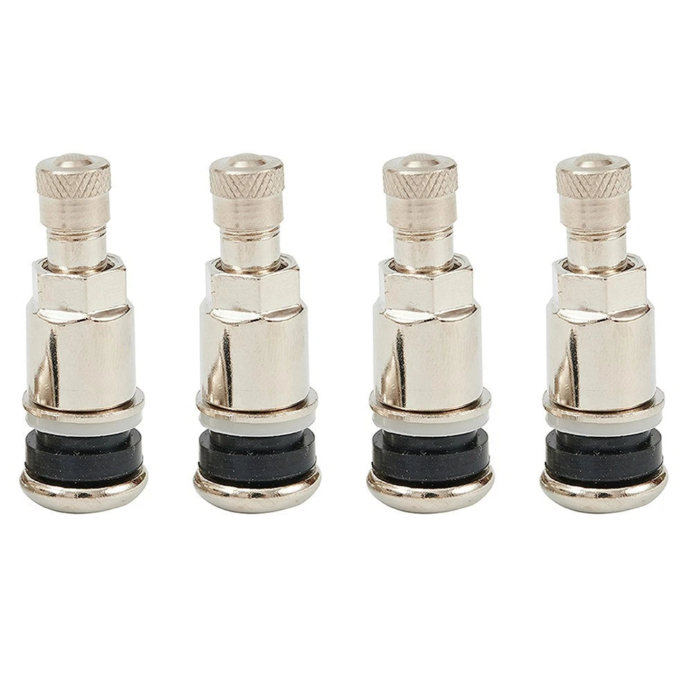 Set of 4 Metal Valve Stems for Car Van Tyres (11.3MM Hole)