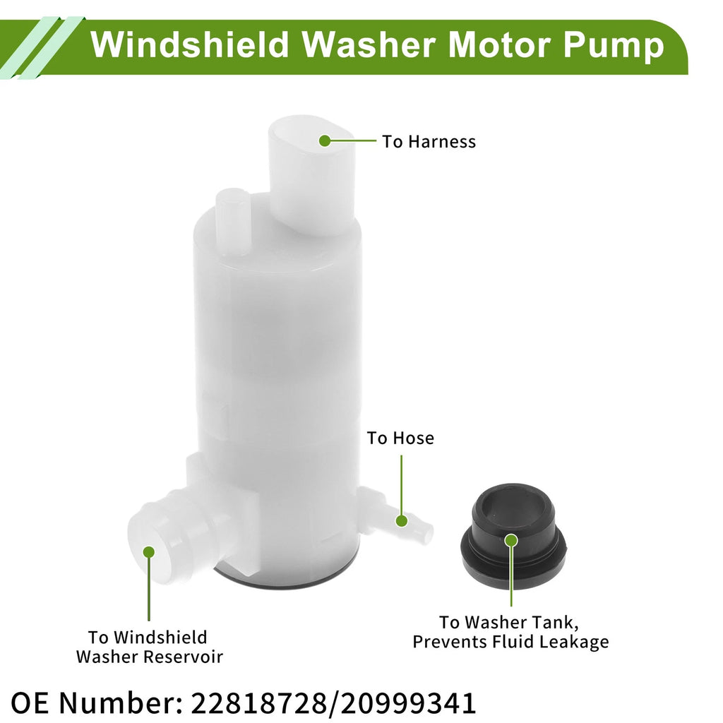Windshield Washer Pump w/Grommet for Cadillac Escalade (2007–2010) No.22818728