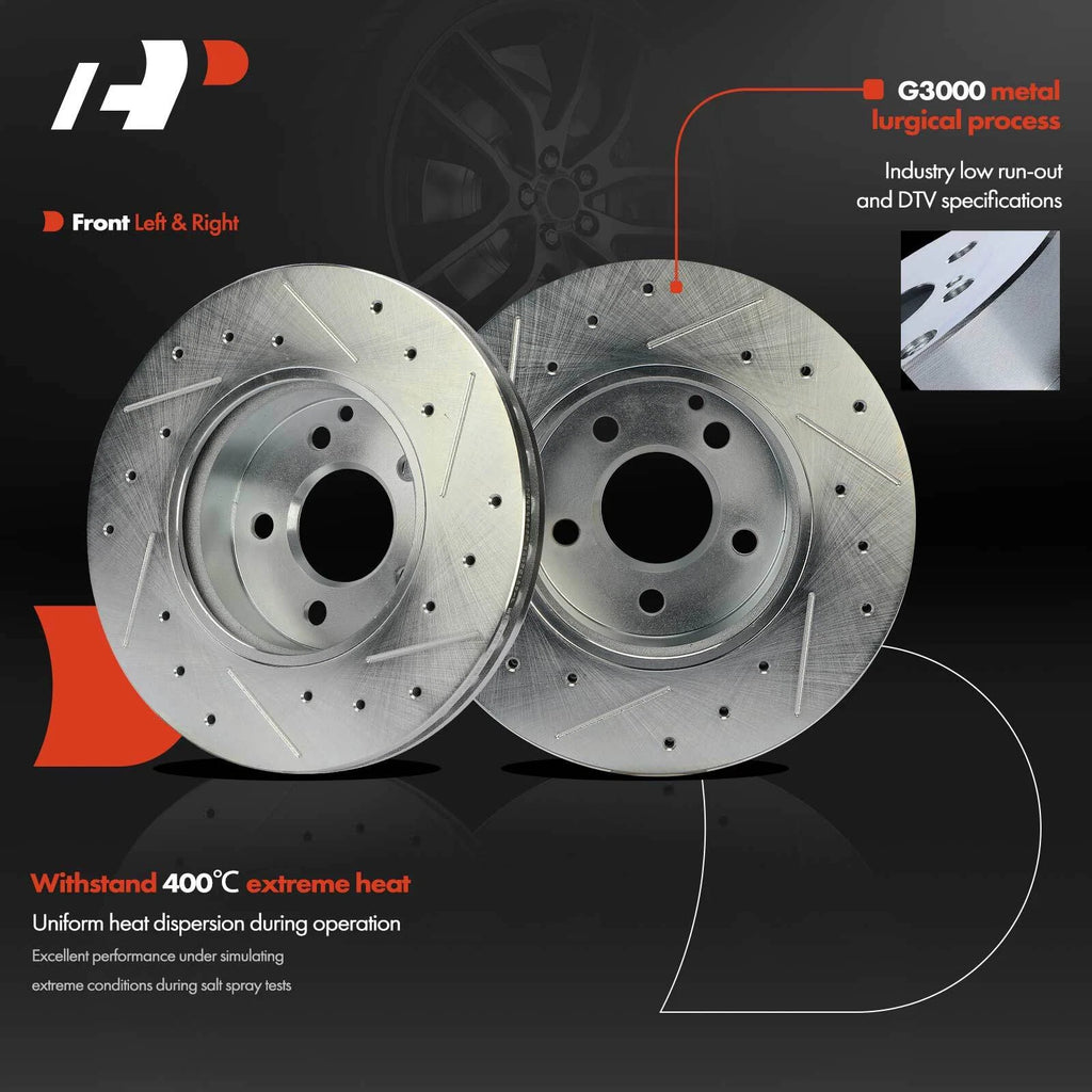 Front Side Drilled Brake Rotors for Mercedes-Benz C250 C300 (2010–2015)