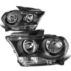 Set of 2 Black Housing Clear Corner Headlights for Dodge Durango (2011–2013)
