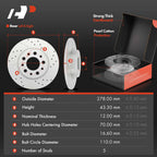 Rear Drilled Brake Rotors & Ceramic Pads for Jeep Renegade (2015–2022)