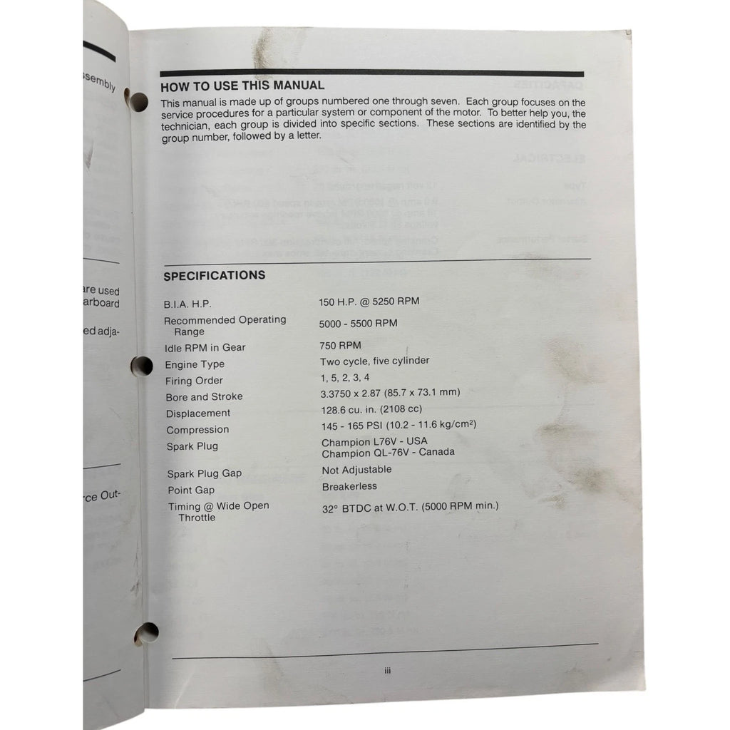 Service Manual for Force Outboards 150 HP (1991–1994) 90-823268