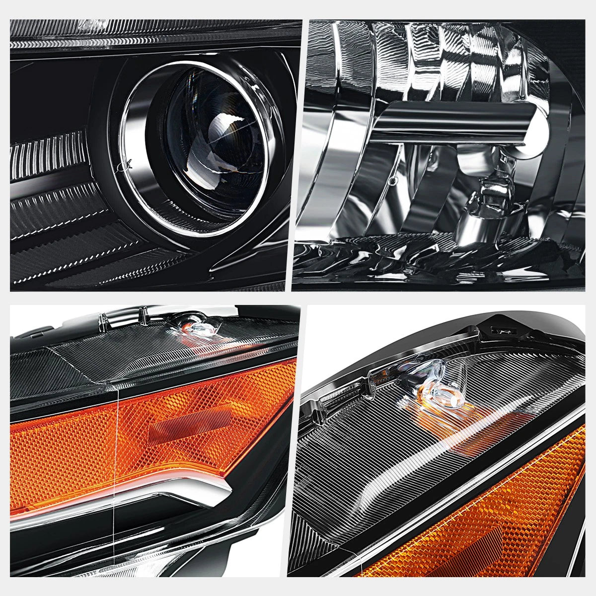 Left Side Projector Headlight Lamp for Acura TL (2012–2014) Black/Amber