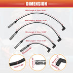 Set of 4 Spark Plug Wires for Volkswagen Beetle (06A905430H)