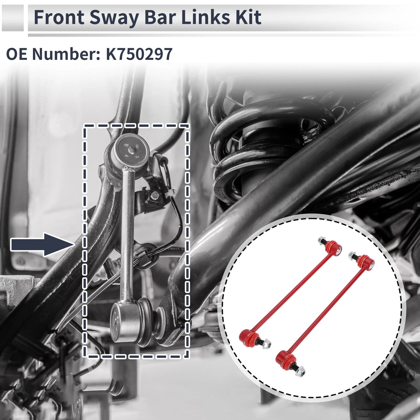 Set of 2 Front Stabilizer Bar Links for Acura RDX (2007–2012) No.K750297