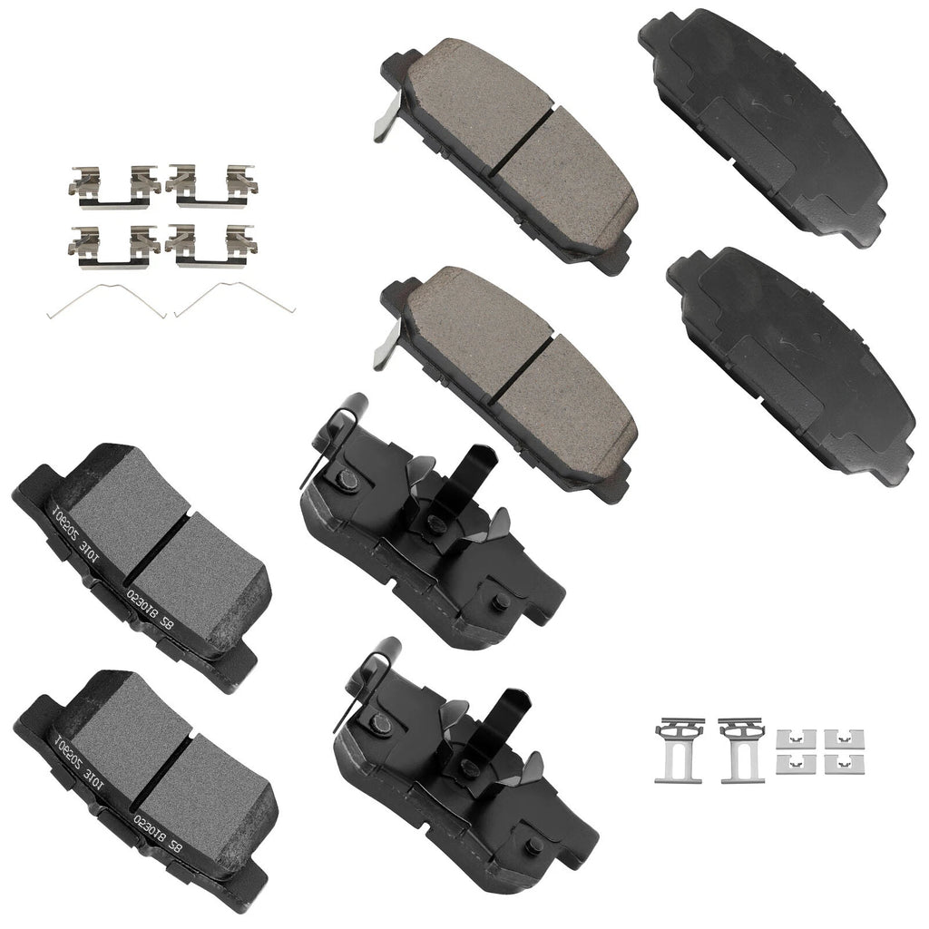 Set of 8 Ceramic Brake Pads for Acura RDX (2014–2018)