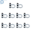 10 Pack 3/8 Inch Bow-Shaped D Ring Shackles for Universal Use (1 Ton Capacity)