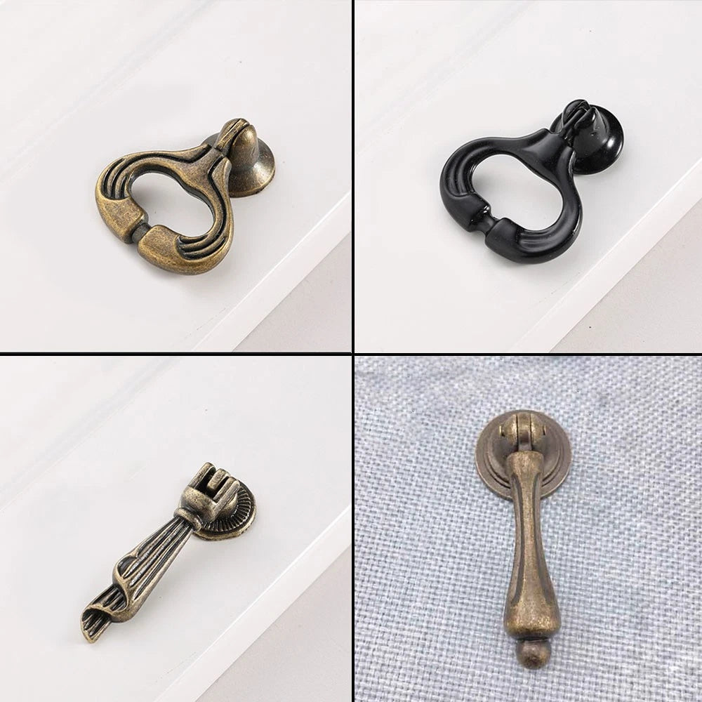 Set of 10 Antique Door Pull Handles for Cabinet Drawer Hardware