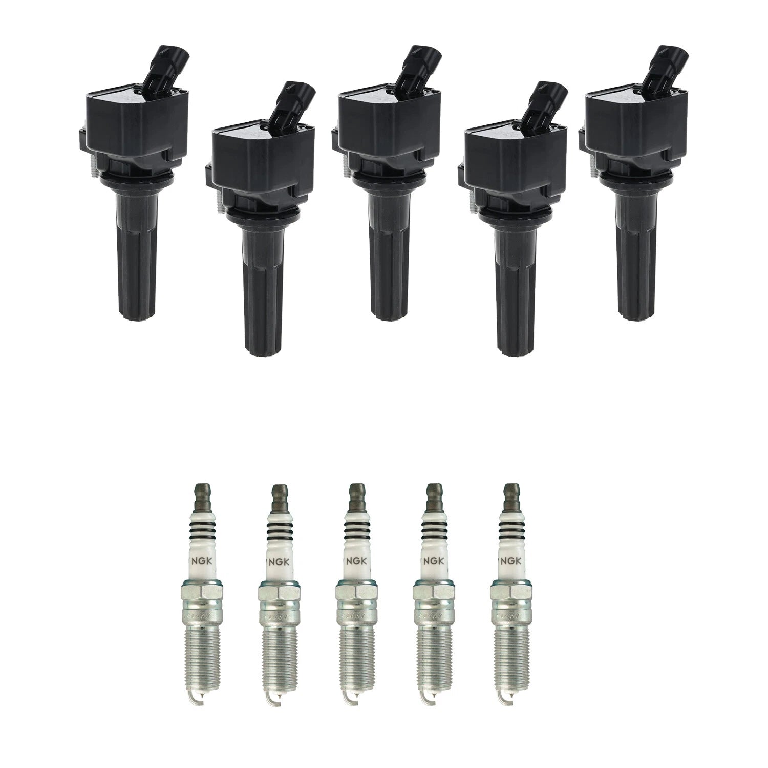 Set of 5 Ignition Coils & NGK Iridium Spark Plugs for Colorado H3T (2004–2012)