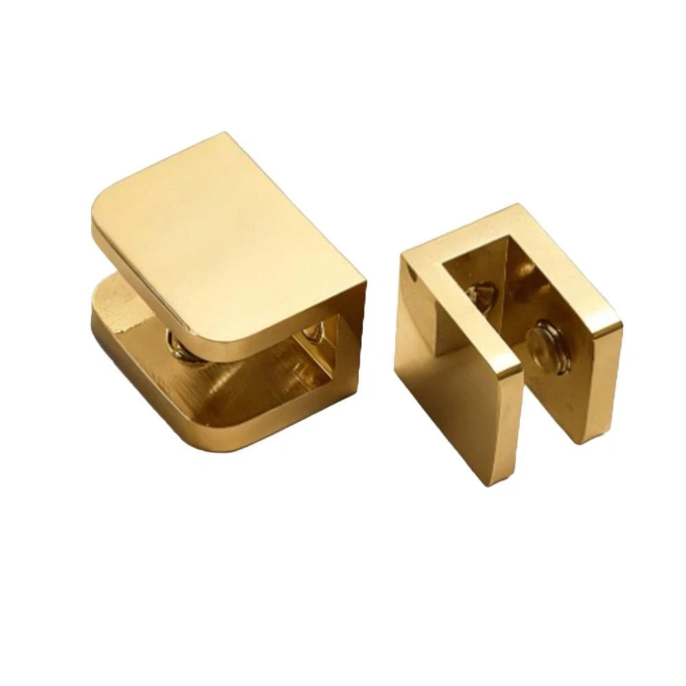 Brass Glass Clamp for Bathroom Shelves Wine Cabinets Display Cases