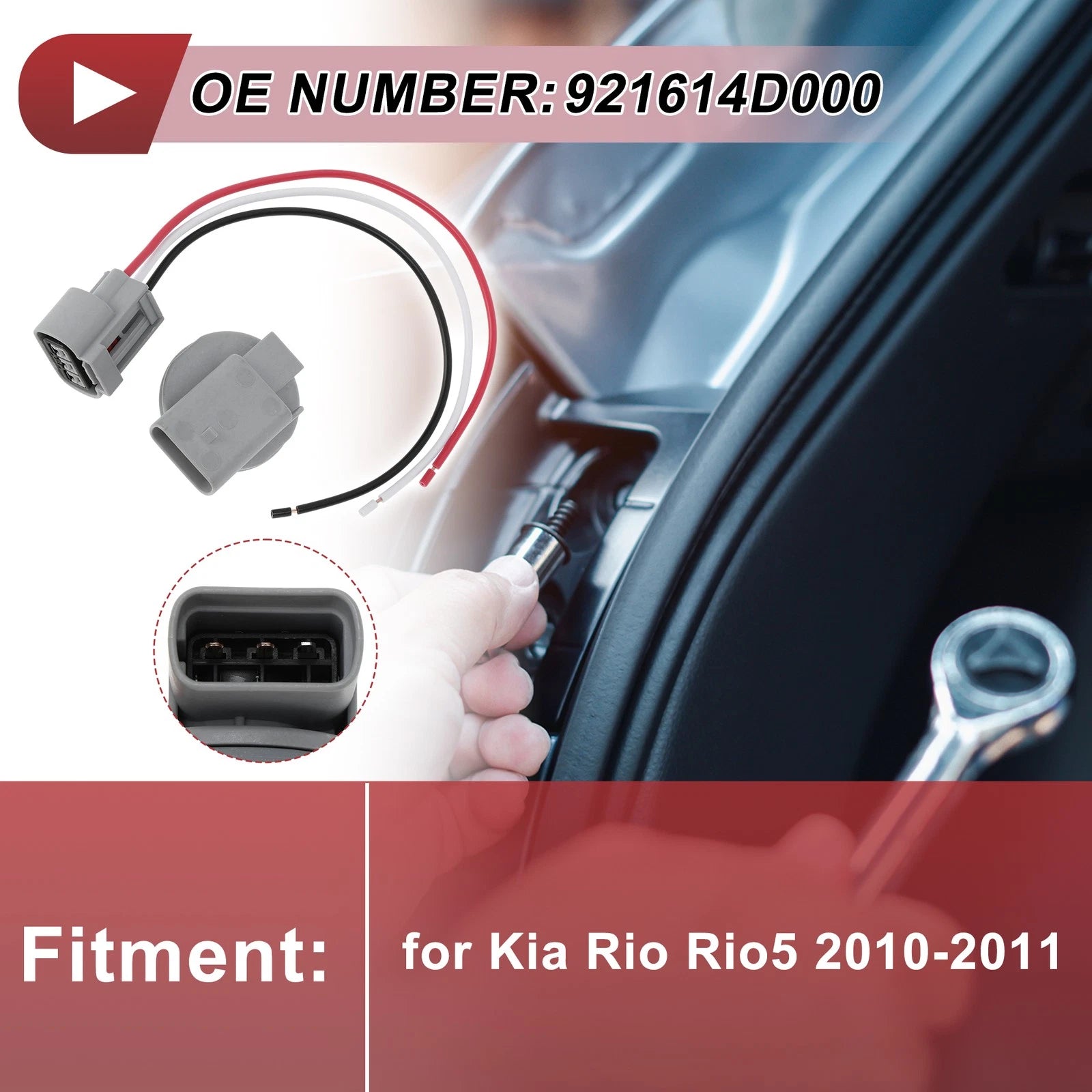 Set of 1 Front Turn Signal Light Socket Wiring for Kia Rio/Rio5 (2010–2011) No. 921614D000