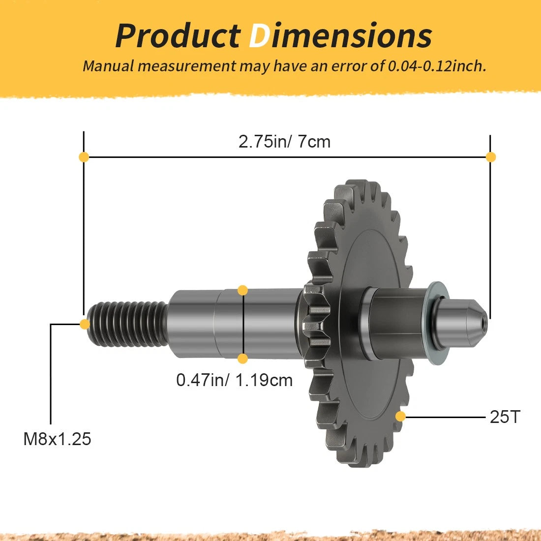Water Pump Impeller Shaft with Gear for Yamaha YZ65 YZ85 (2002–2024) 5PA-12459-00-00