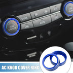 2X AC Knob Ring Covers for Nissan Rogue (2014–2020) Blue