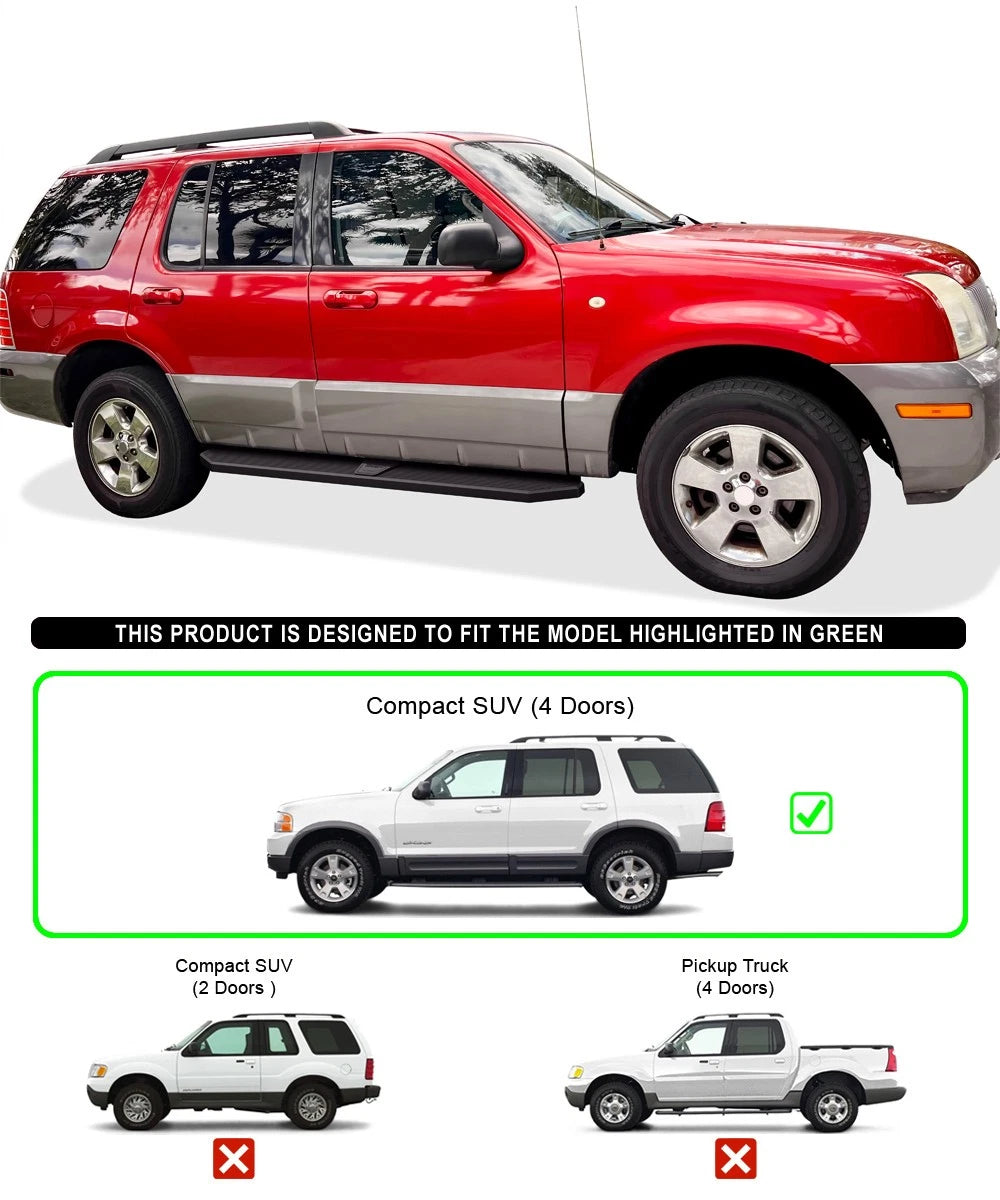 Running Boards for Ford Explorer (2002-2005) - Black Style