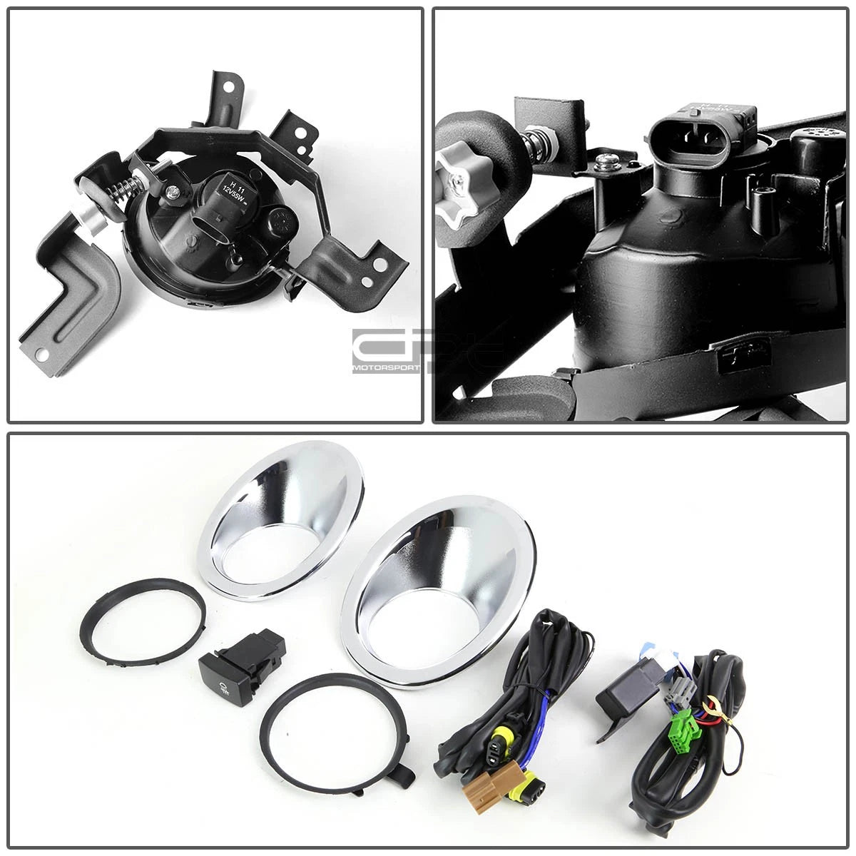 Fog Light Lamp Set for Honda CR-V (2007–2009) - Smoked Lens, Switch, Chrome Bezel