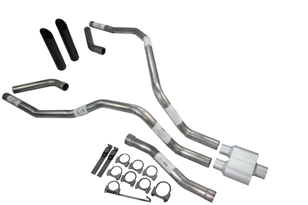 Dual Exhaust 2.5 Inch for Nissan Titan (2004–2006) Black Tip Corner Ex