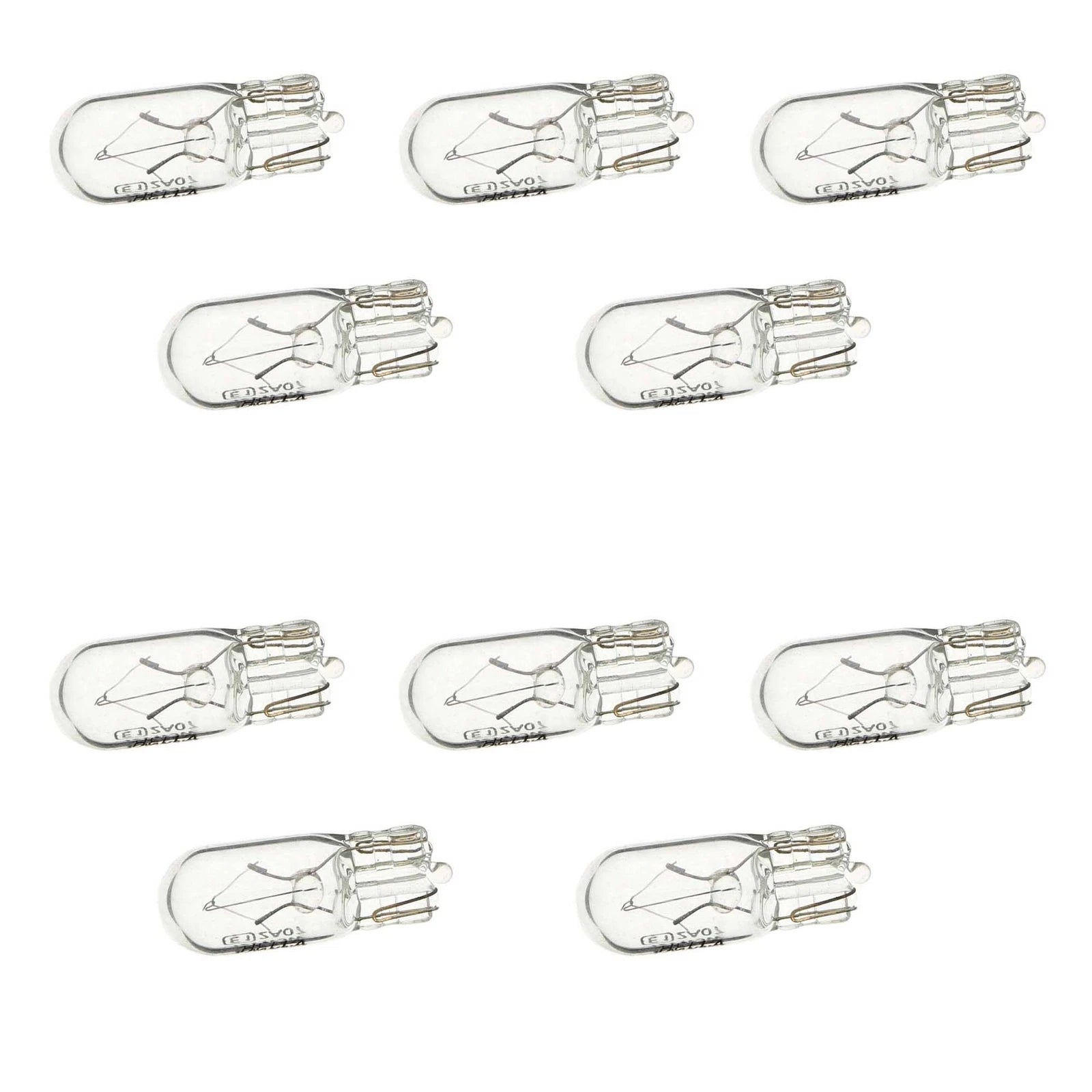 Set of 10 Hella W3W 12V 3W Light Bulbs for Volkswagen