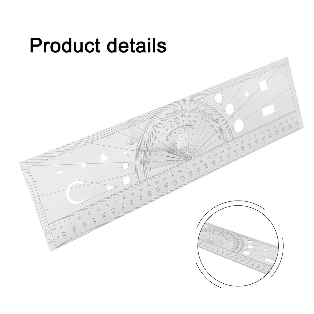 Pilot Navigation Ruler Tool with Clear Printed Scales for Universal Use