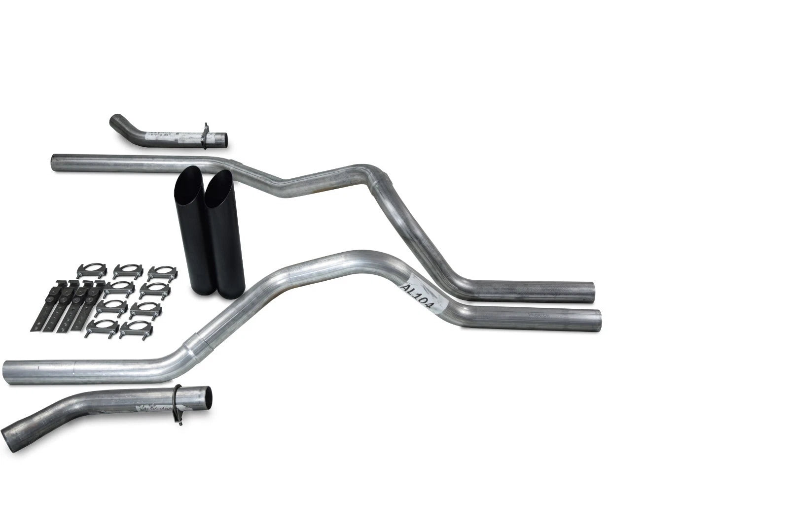 2.5" Dual Exhaust Kit for Chevy GMC 1500 (2015–2018) Black Tips Corner Exit