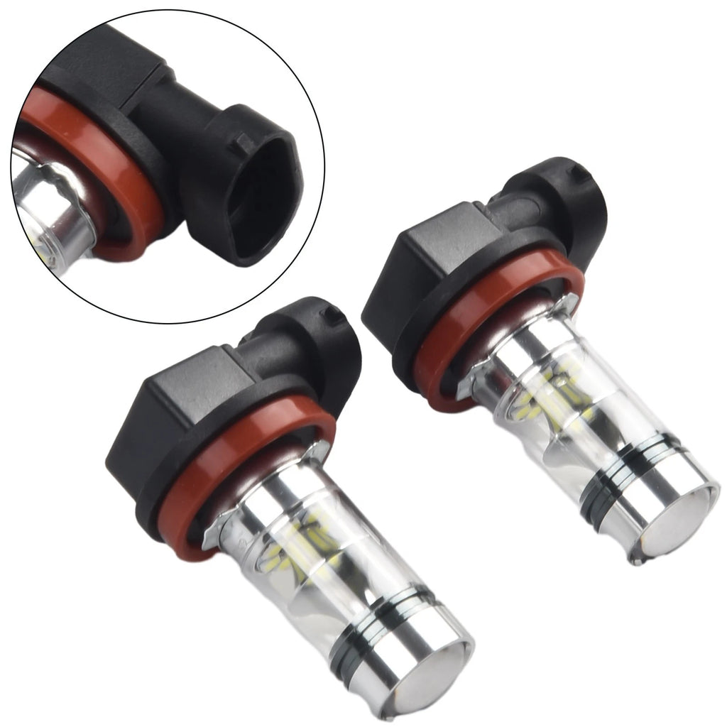 2X H11 H8 LED Bulbs 10000K 6500K White 60W for Driving Fog Lights
