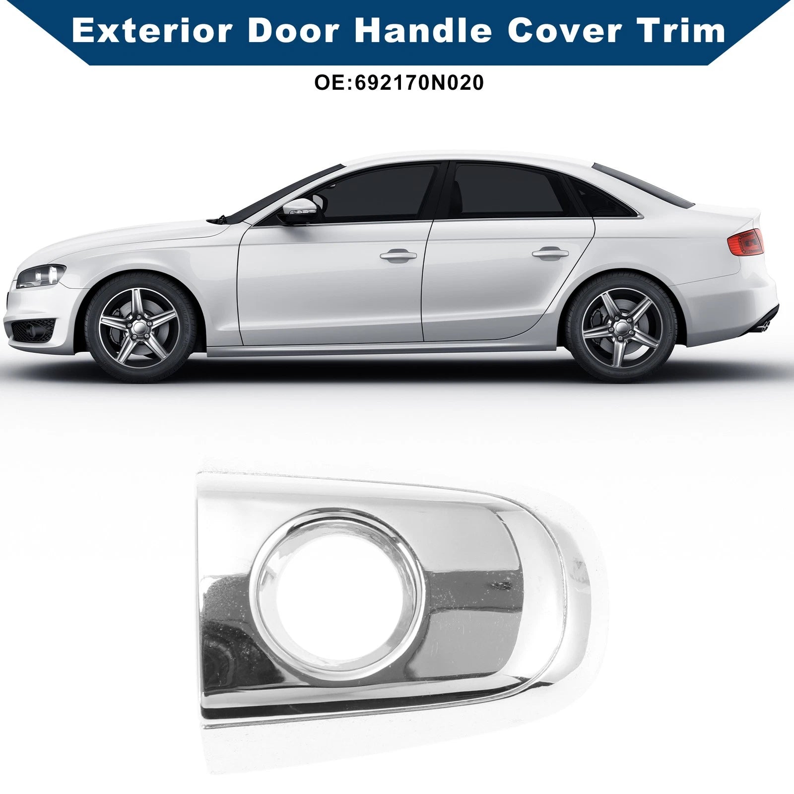 Exterior Door Handle Cover Trim for Toyota Camry (2006–2009) Silver ABS