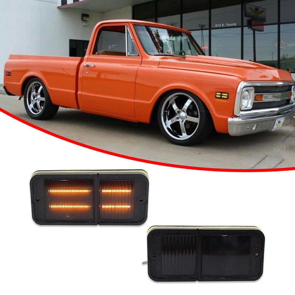 Smoked LED Side Marker Lights for Chevrolet GMC C/K Trucks (1968–1972)