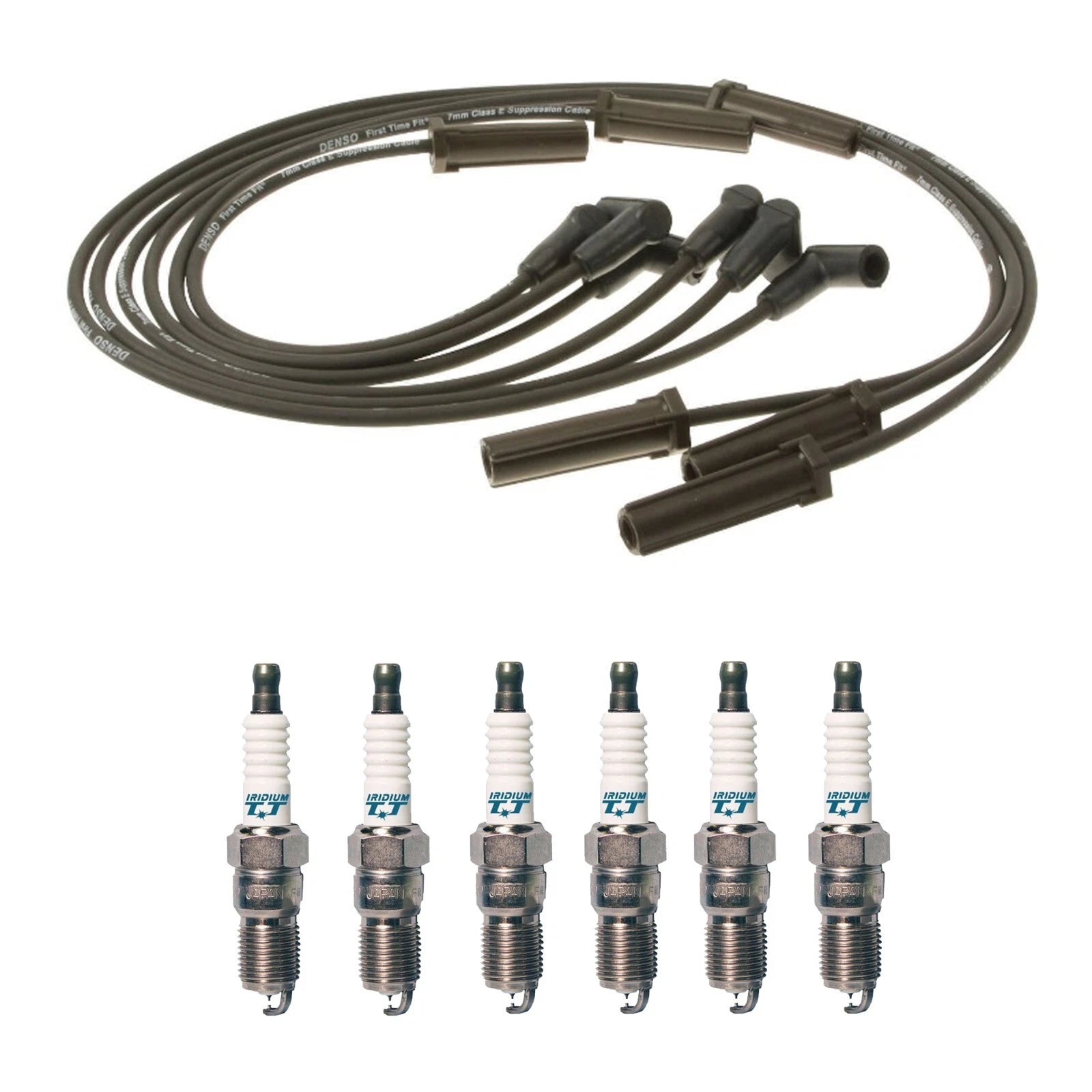 Denso 7mm Wire Set & 6 IridiumTT Spark Plugs for Buick Chevy Pontiac