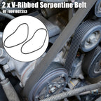 2X V-Ribbed Serpentine Drive Belt No. 9091602353 for Lexus LX450 (1996–1997)
