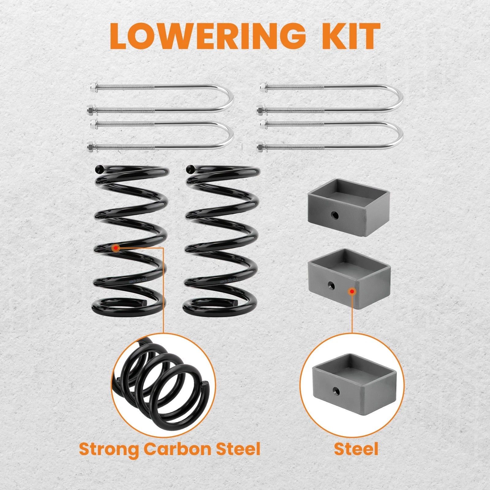 Drop Coil Spring Lowering Kit for Chevy S10 GMC S15 V6 2WD (1982–2004)