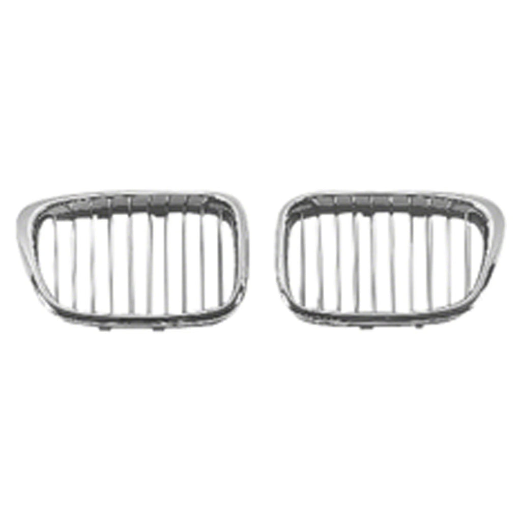 Replacement Black Chrome Plastic Driver Side Grille For 2001-2003 BMW 5 Series