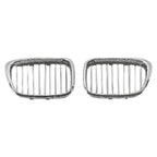 Replacement Black Chrome Plastic Driver Side Grille For 2001-2003 BMW 5 Series