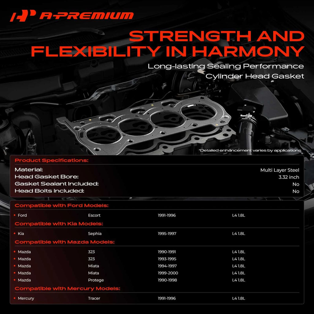 Cylinder Head Gasket for Ford Escort Mercury Tracer (1991–1996)