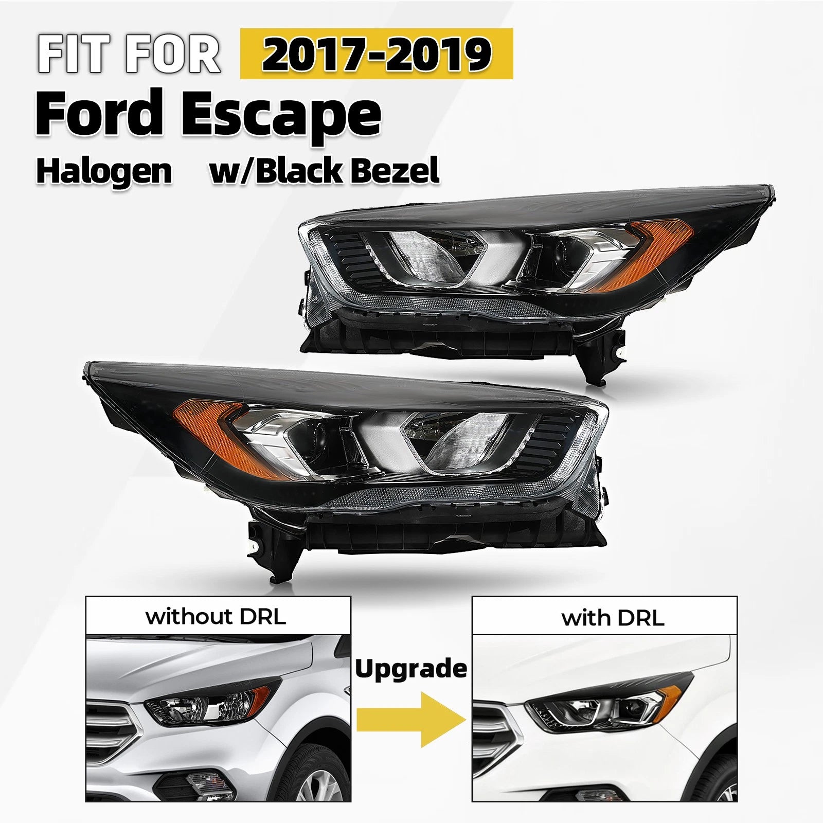 LED DRL Projector Headlights for Ford Escape (2017–2019)