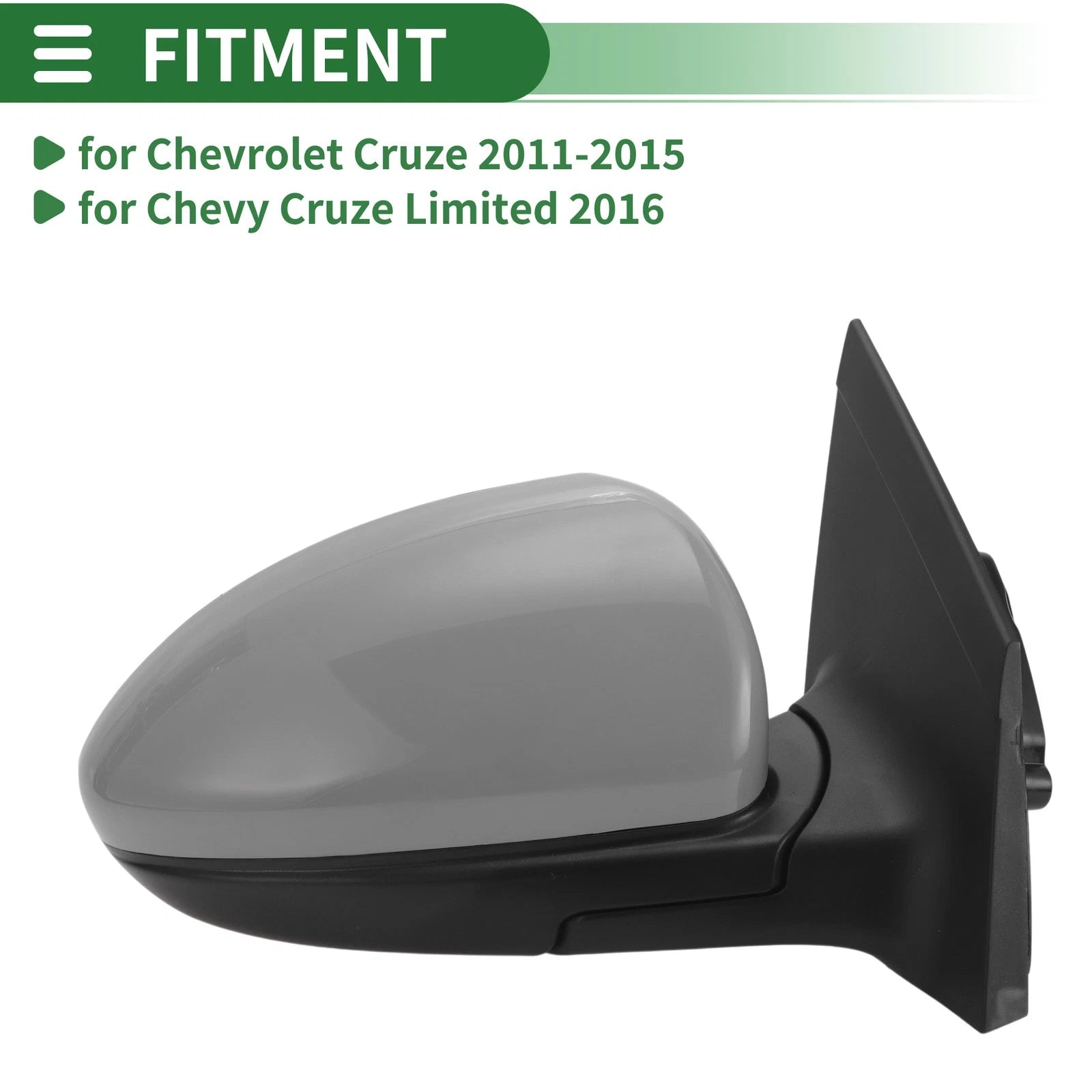 3 Pins Right Passenger Side Door Mirror for Chevrolet Cruze (2011–2016)