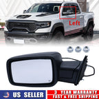 Left Manual Fold Side Mirror for Dodge Ram 1500 2500 3500 4500 5500 (2013–2018)