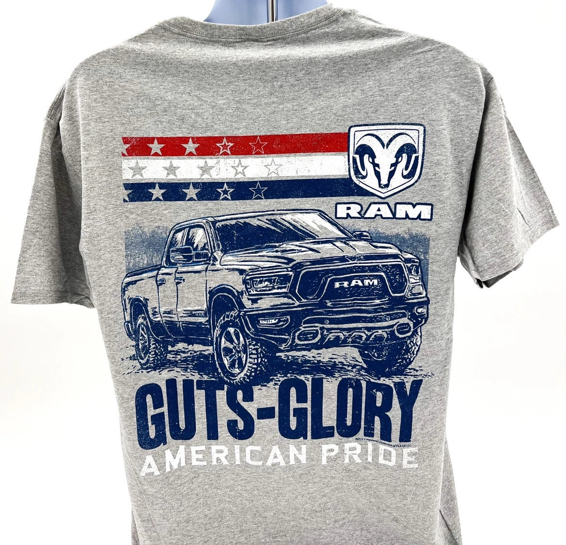 Licensed Graphic T-Shirt for Dodge Ram Truck XL Gray (2002–2024)
