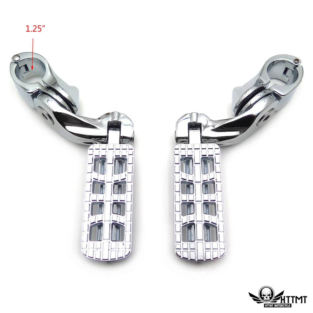 CNC Dominator Foot Pegs Clamp Kit 1.25" for Harley Road Glide, Street Bob, Fat Boy