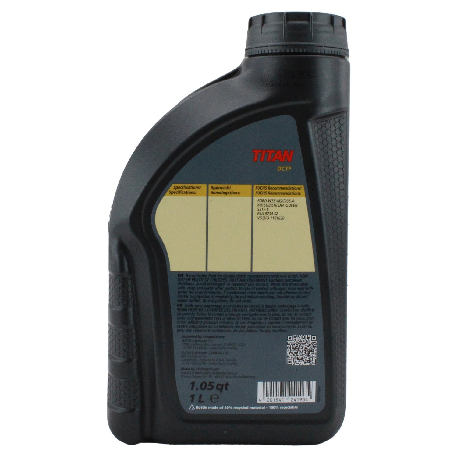 Fuchs TITAN DCTF Double Clutch Transmission Fluid 1L for BMW MB Porsche (2010–2023)