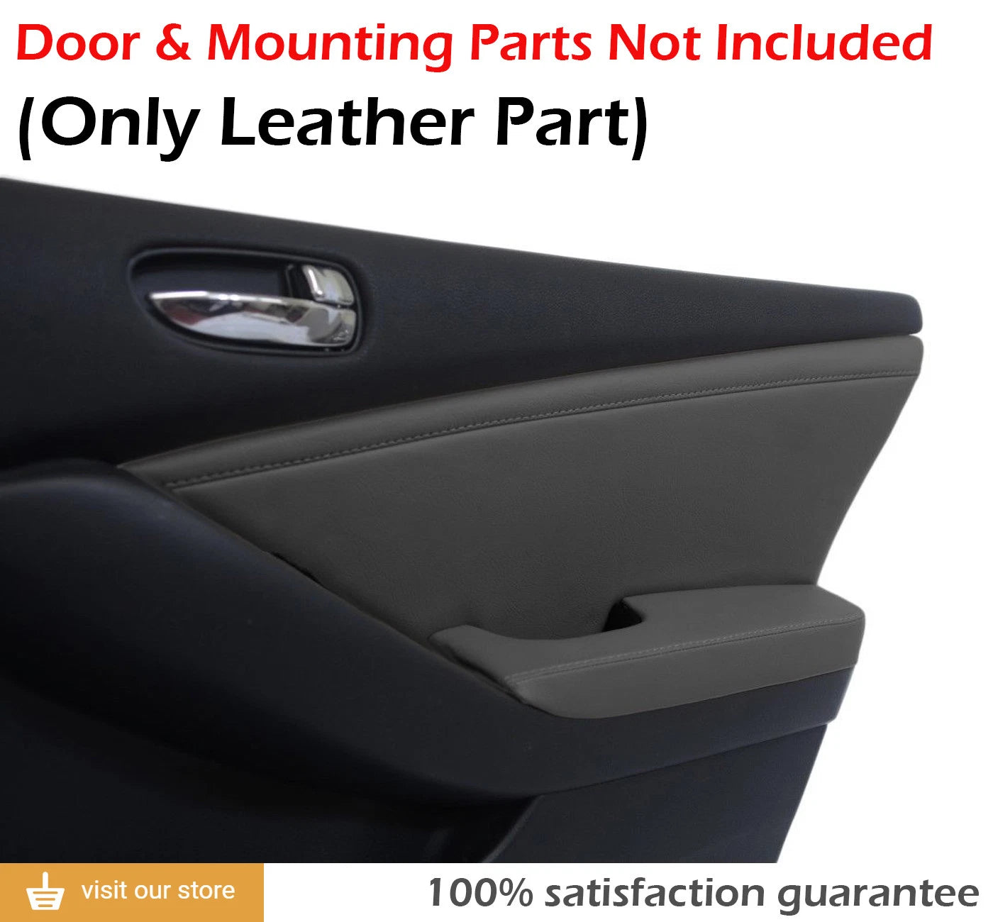 Front Door Panel Insert for Nissan Altima (2007–2012) Gray Synthetic Leather