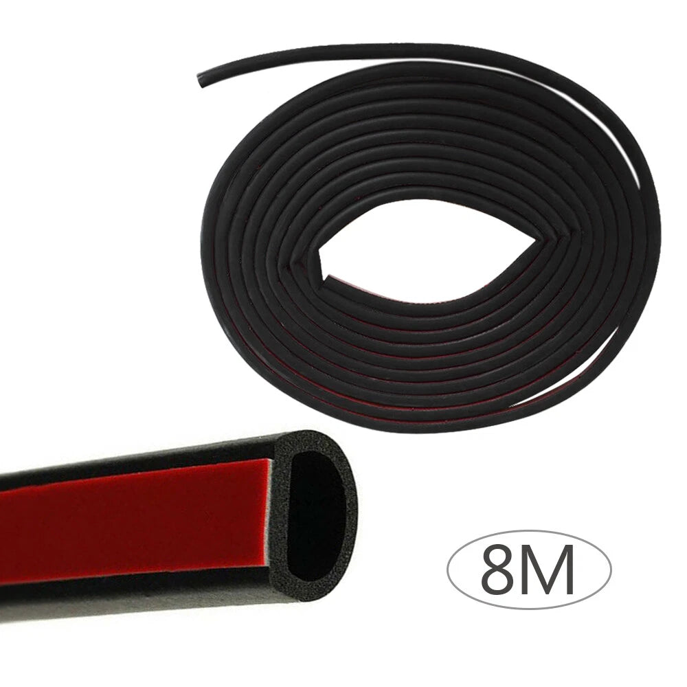 Set of 4 D Shape Rubber Seal Weather Strip Door Edge Moulding Trim