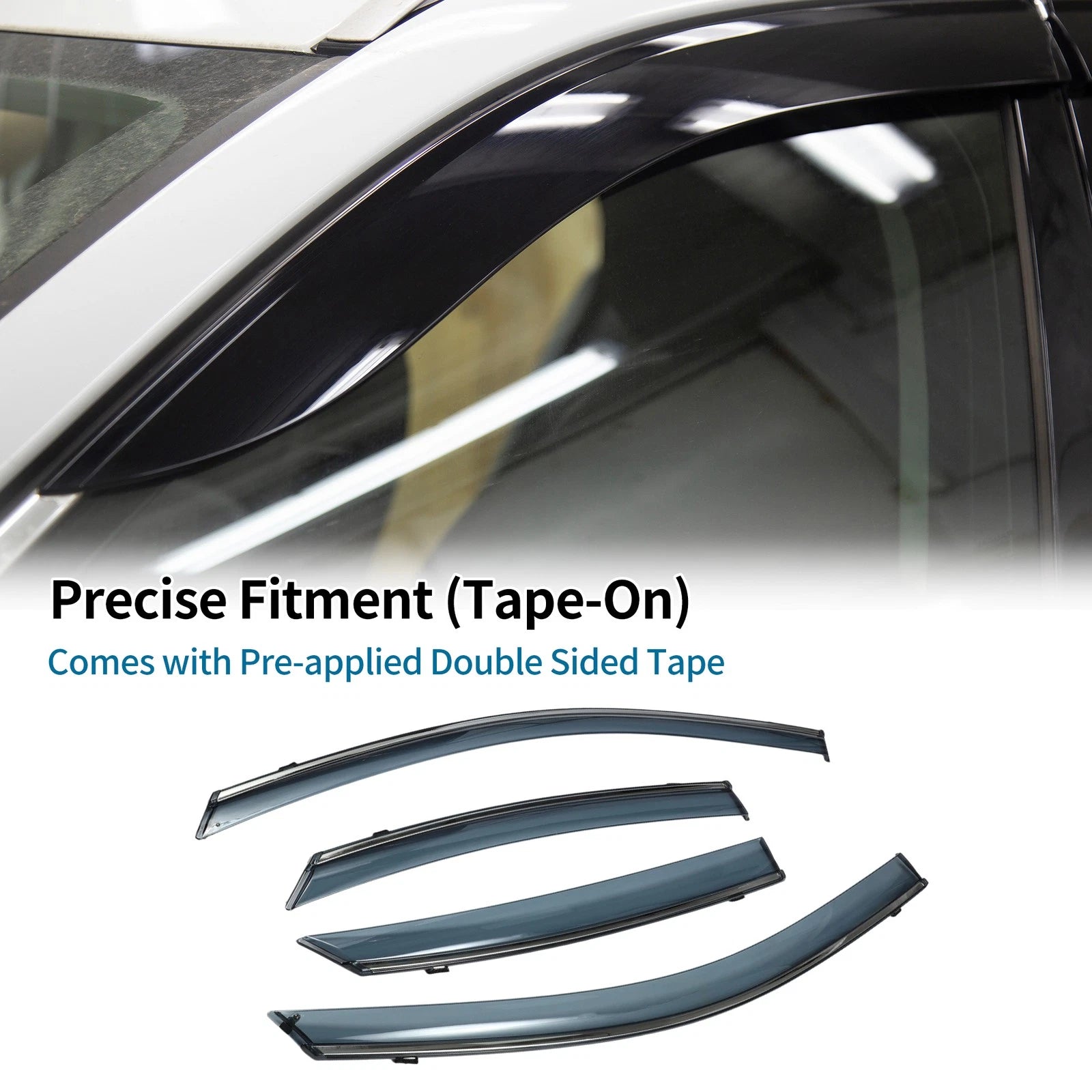 Set of 4 Window Deflectors for Toyota Avalon (2019–2022) Black Vent Visor