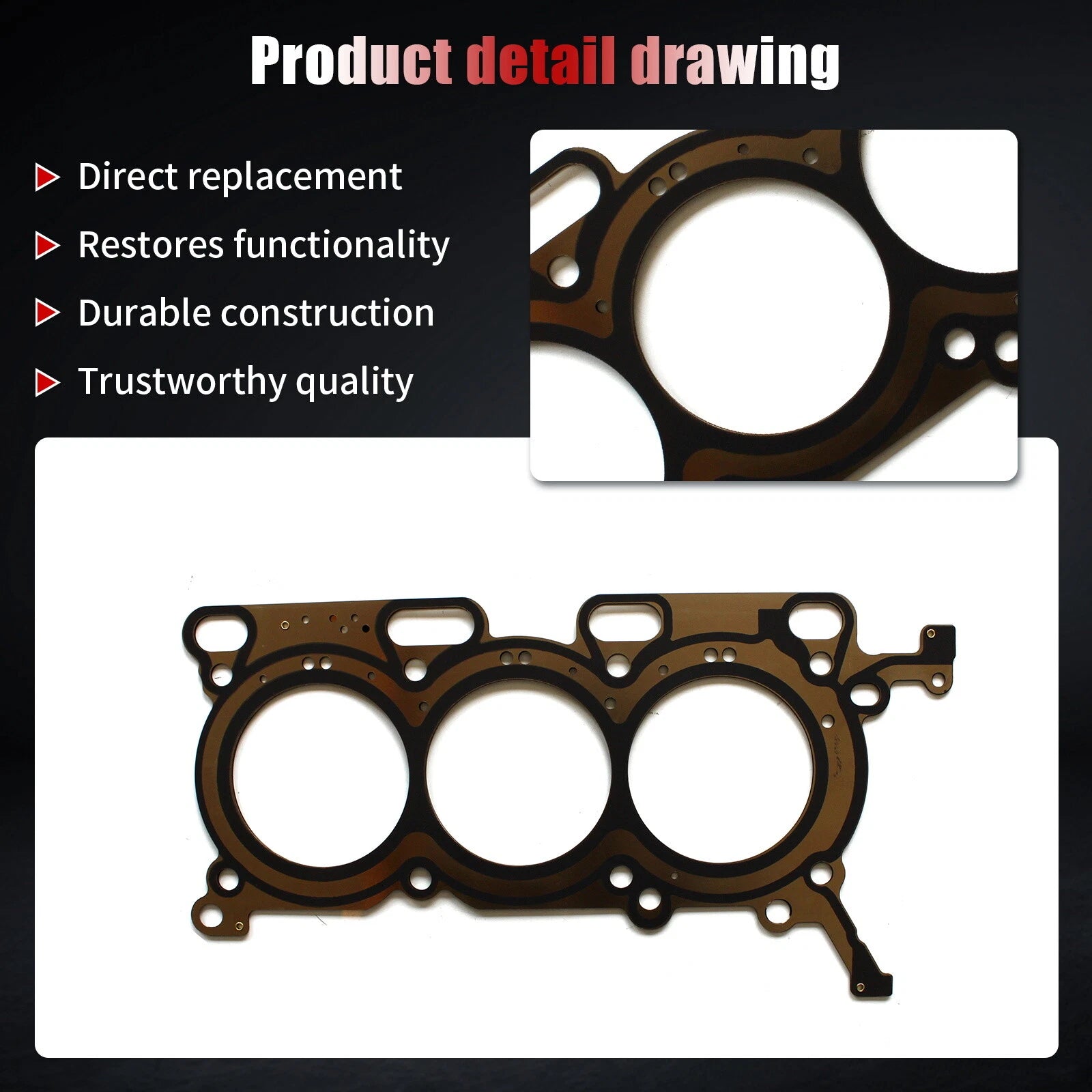 Head Gasket for Ford F-150 Edge Transit-350 Mazda CX-9 (2008-2017)