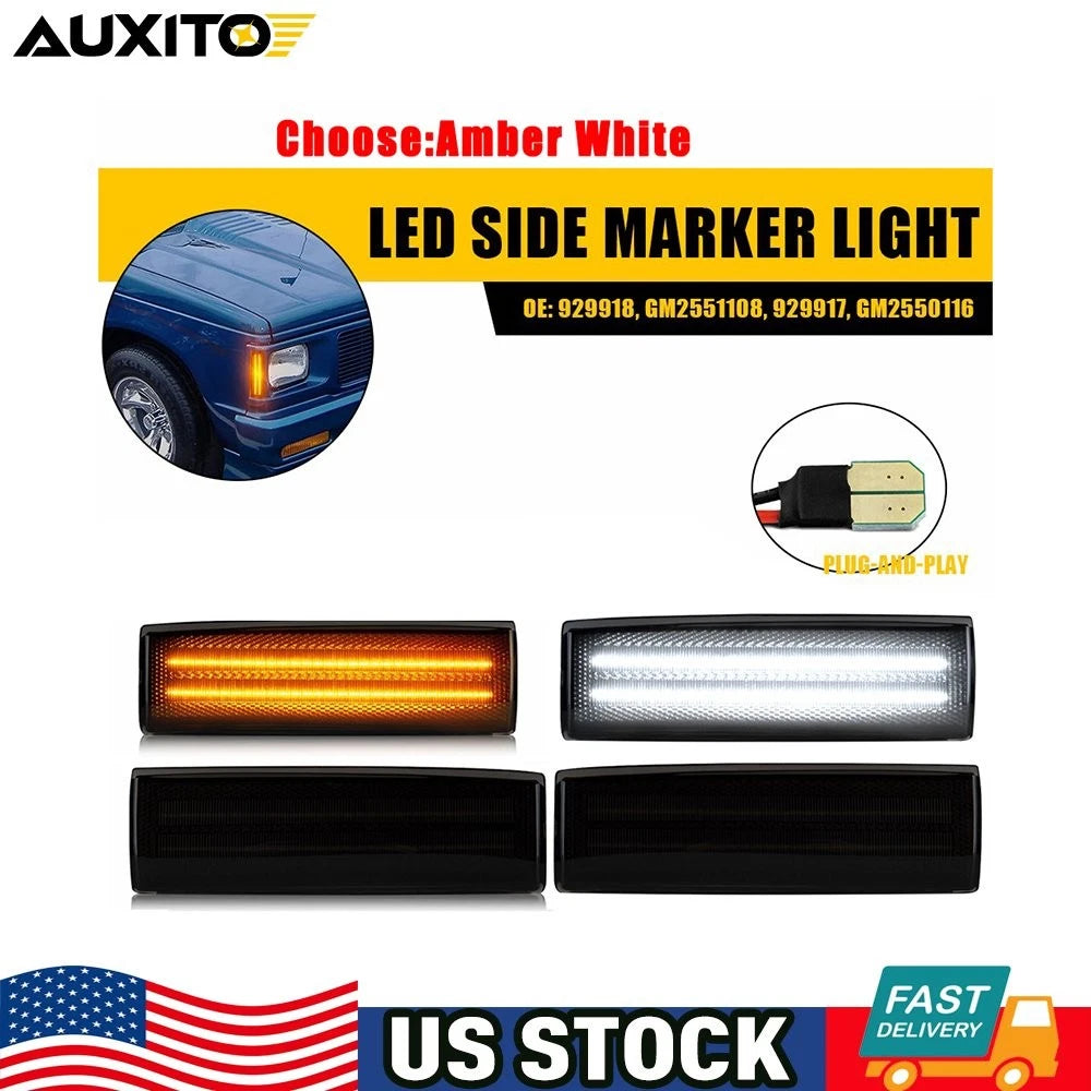 2X Smoked Front Side Corner Marker Lights for Chevy S10 Blazer (1982–1994)