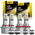 Set of 4 AUXITO 9005 H11 LED Headlight Bulbs for Hi-Low Beam