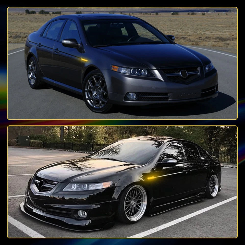 2X Clear Lens LED Fender Side Marker Lights for Acura TL (2004–2008)