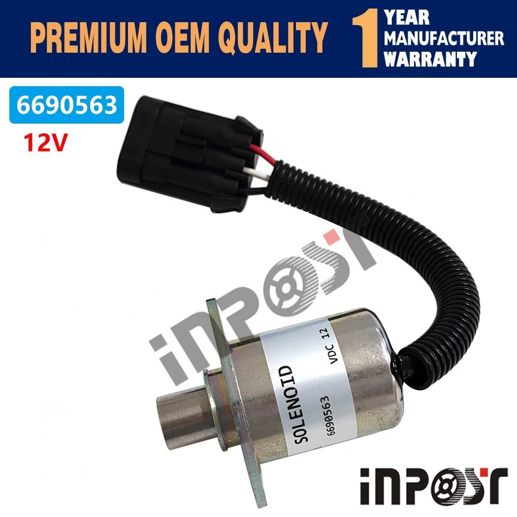 12V Solenoid 6690563 7136559 for Bobcat A220 450 453 751 S70 S150 S160 S175 (2000–2023)